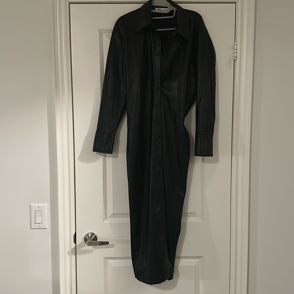 Vegan Leather Dress Zara